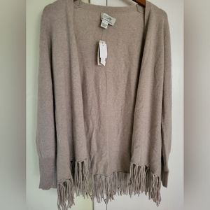 NWT PLY Cashmere Tan Cardigan Sz L